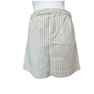J.Crew Womens Med Beige/White Striped Skirt W/Pockets Lightweight NWOT